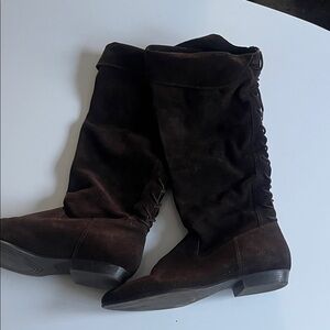 Vintage Brown Suede Knee-High Boots
